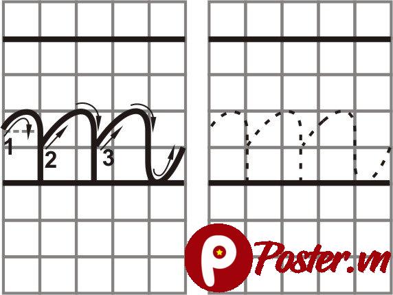 Hướng dẫn tập viết chữ m thường