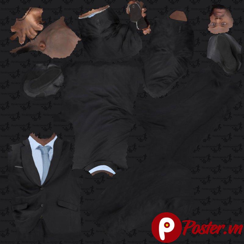 Texture 3D người đàn ông vest