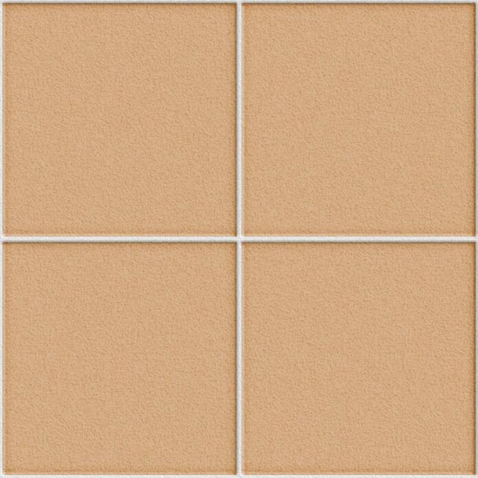 Texture gạch vuông tối giản màu be, bề mặt nhám sần, đường ron trắng tinh tế, phong cách hiện đại