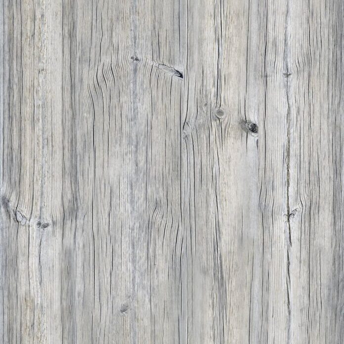 Texture gỗ cũ bạc màu với vân gỗ rõ nét, mắt gỗ và nhiều vết nứt nhỏ, tạo cảm giác mộc mạc và phong hóa.
