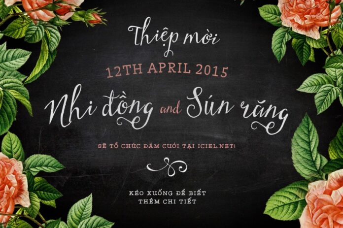 Thiệp mời cưới hoa hồng vector