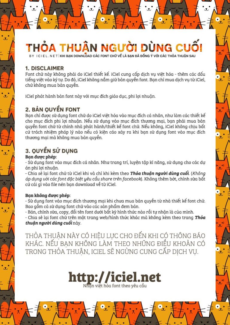 Thỏa thuận người dùng font ICiel