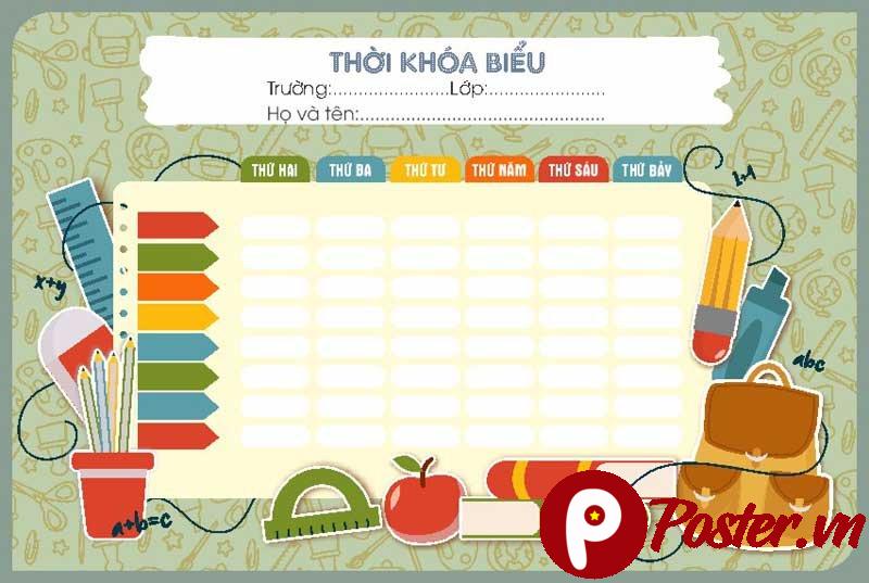 Thời khóa biểu học sinh vector