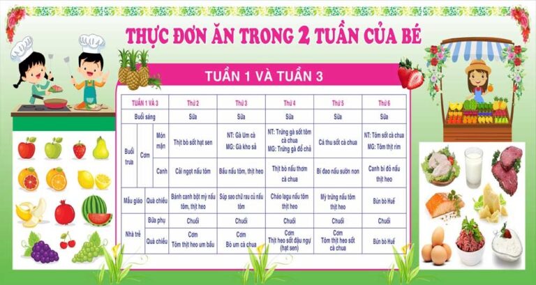 Thực đơn ăn dặm cho bé 2 tuần