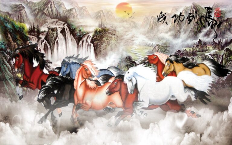 Tranh 3D Mã Đáo Thành Công 8 ngựa