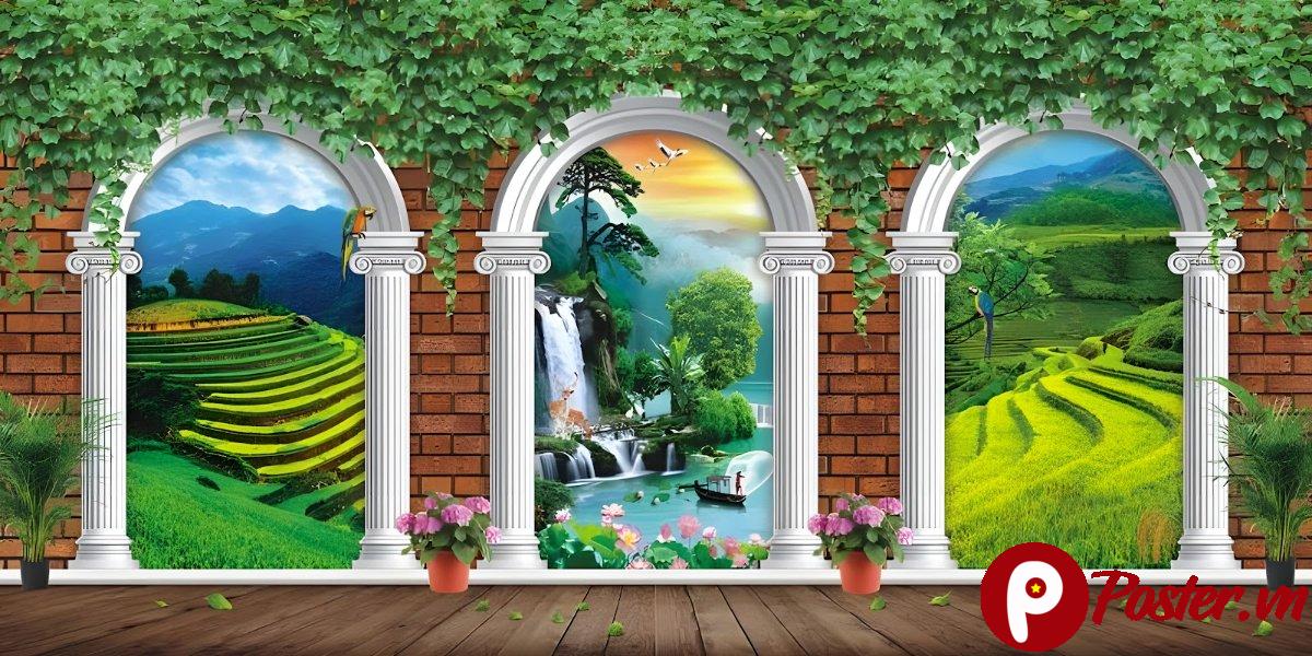 Tranh 3D trang trí quán cafe, trà sữa