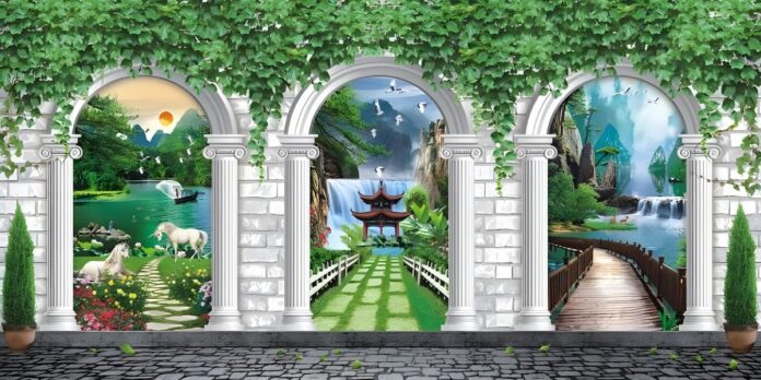 Tranh 3D trang trí quán cafe trà sữa