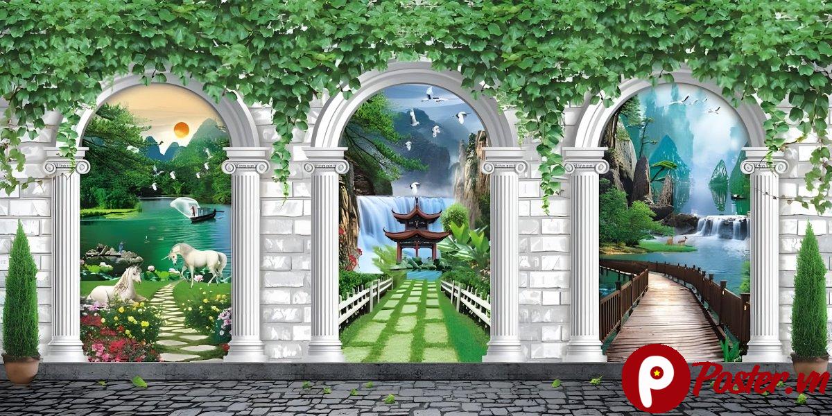 Tranh 3D trang trí quán cafe trà sữa