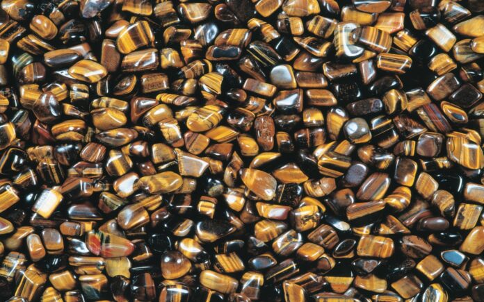 Kết cấu đá mắt hổ tự nhiên mài nhẵn sang trọng độ phân giải cao