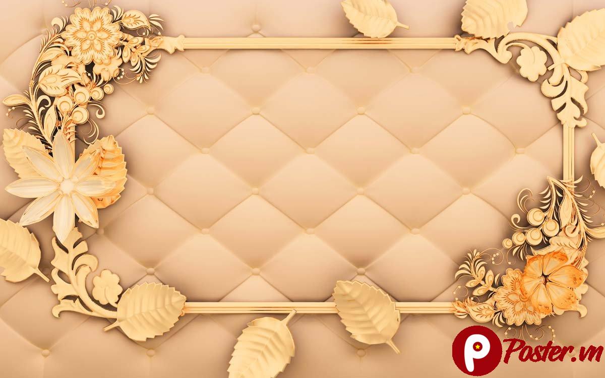 Tranh dán tường 3D hoa văn sang trọng