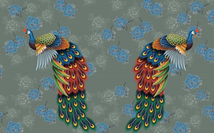 Tranh dán tường công hoa vector