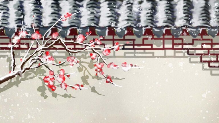 Tranh dán tường hoa đào Tết