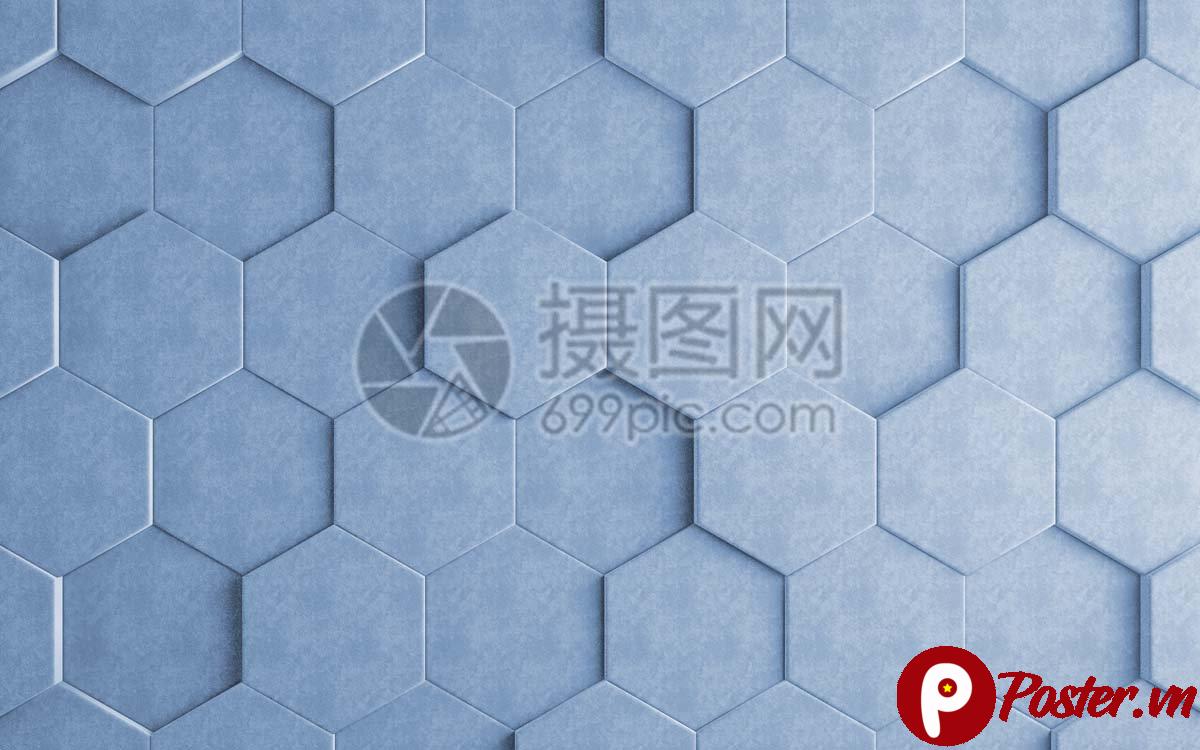 Tranh dán tường họa tiết lục giác