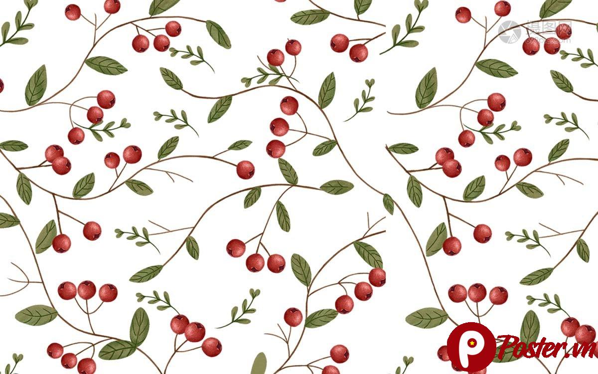 Tranh dán tường họa tiết quả đỏ