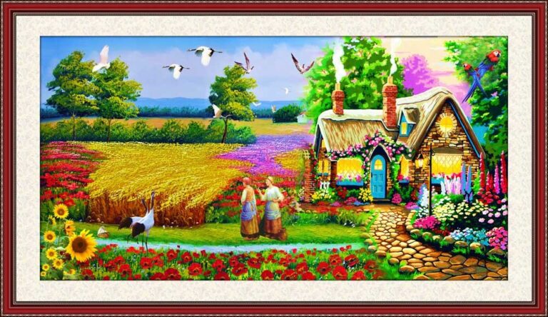 tranh dán tường phong cảnh đồng quê