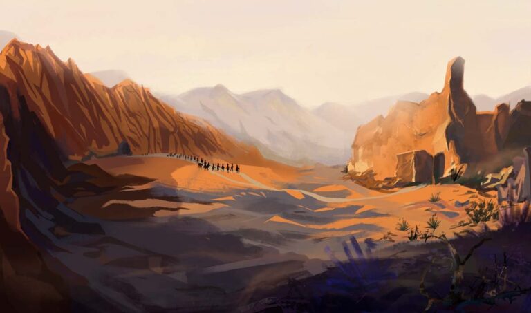 Tranh dán tường phong cảnh sa mạc