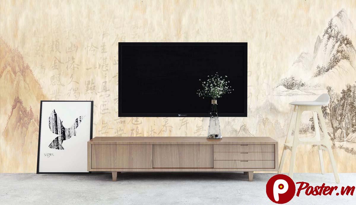 Tranh dán tường phong cảnh thủy mặc