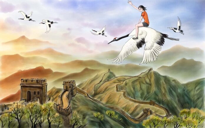 Tranh dán tường phong cảnh Trung Hoa