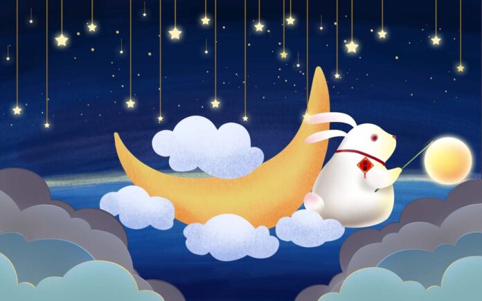 Tranh dán tường Trung Thu dễ thương