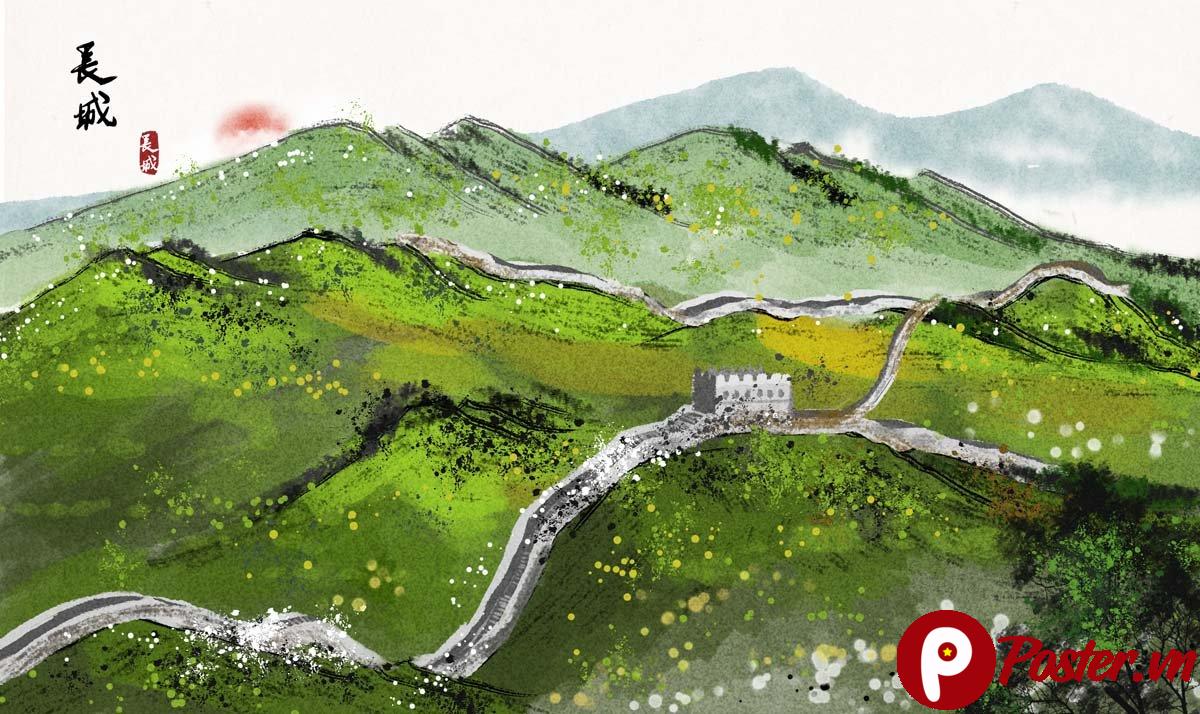 Tranh dán tường Vạn Lý Trường Thành