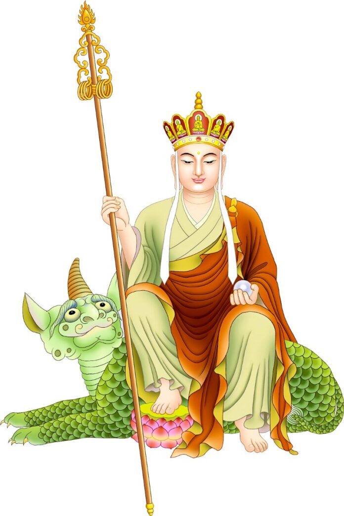 Địa Tạng Vương Bồ Tát cưỡi Đề Thính