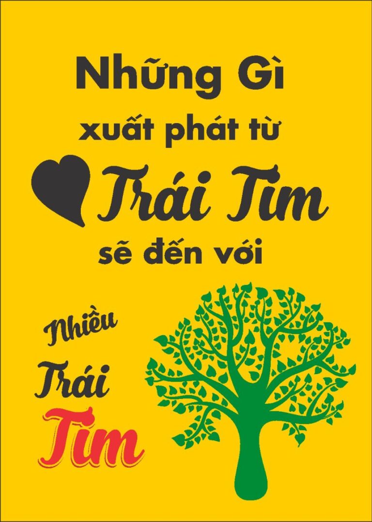Tranh động lực trái tim cây xanh