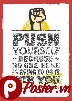 Tranh động lực tiếng Anh "Push Yourself"