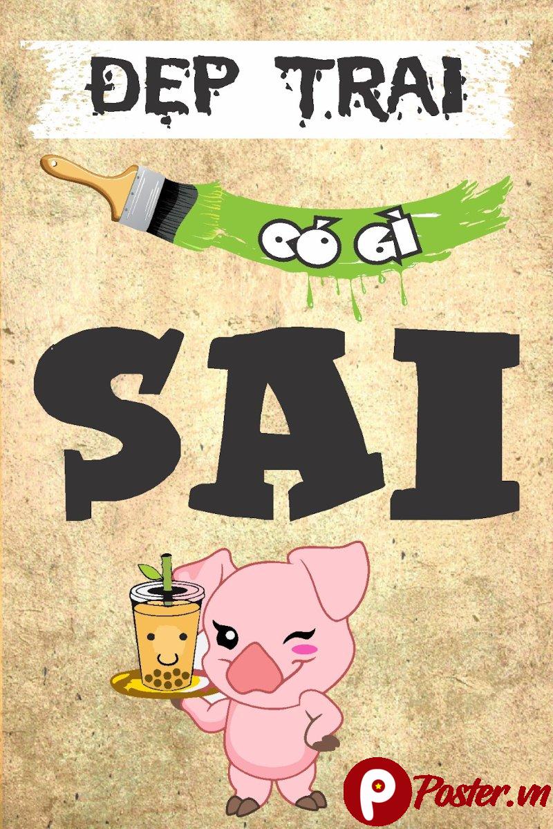 Tranh động lực trà sữa dễ thương