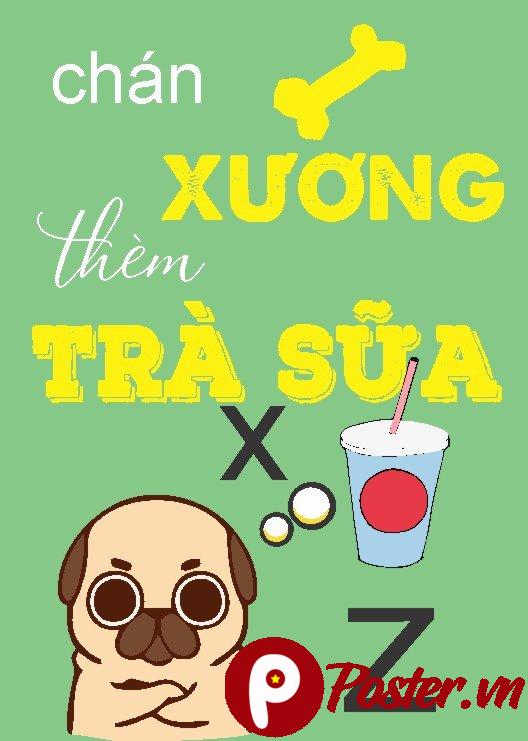 Tranh động lực trà sữa dễ thương