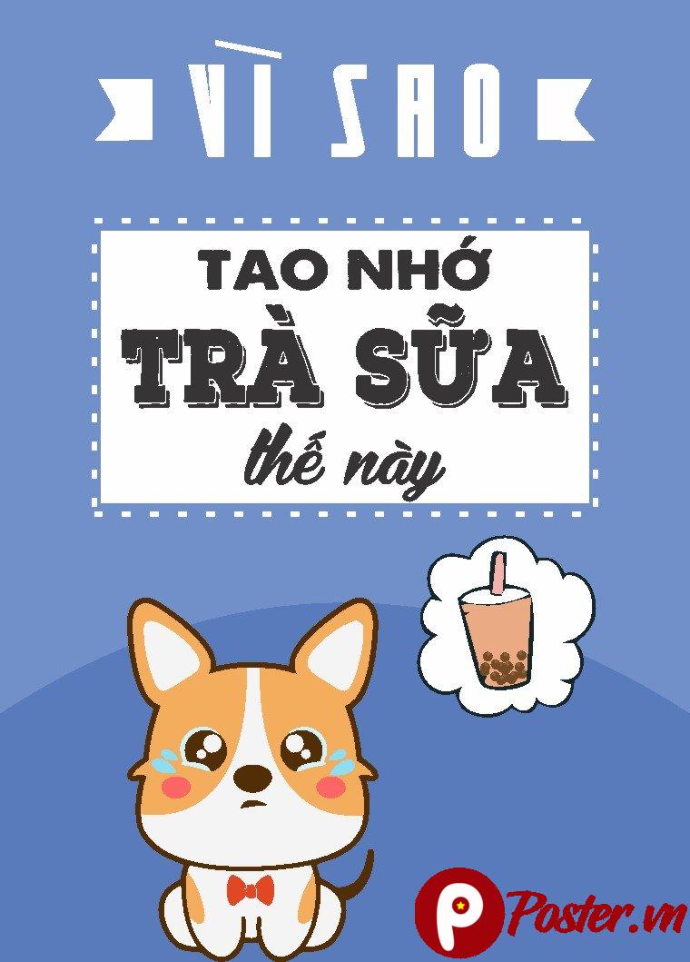 Tranh động lực trà sữa dễ thương