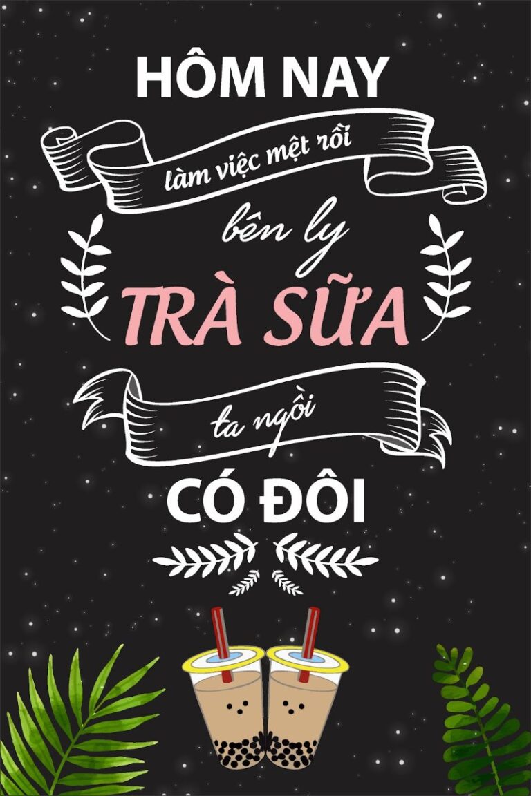 Tranh động lực trà sữa dễ thương