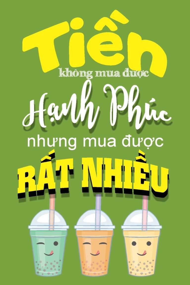 Tranh động lực trà sữa vui nhộn