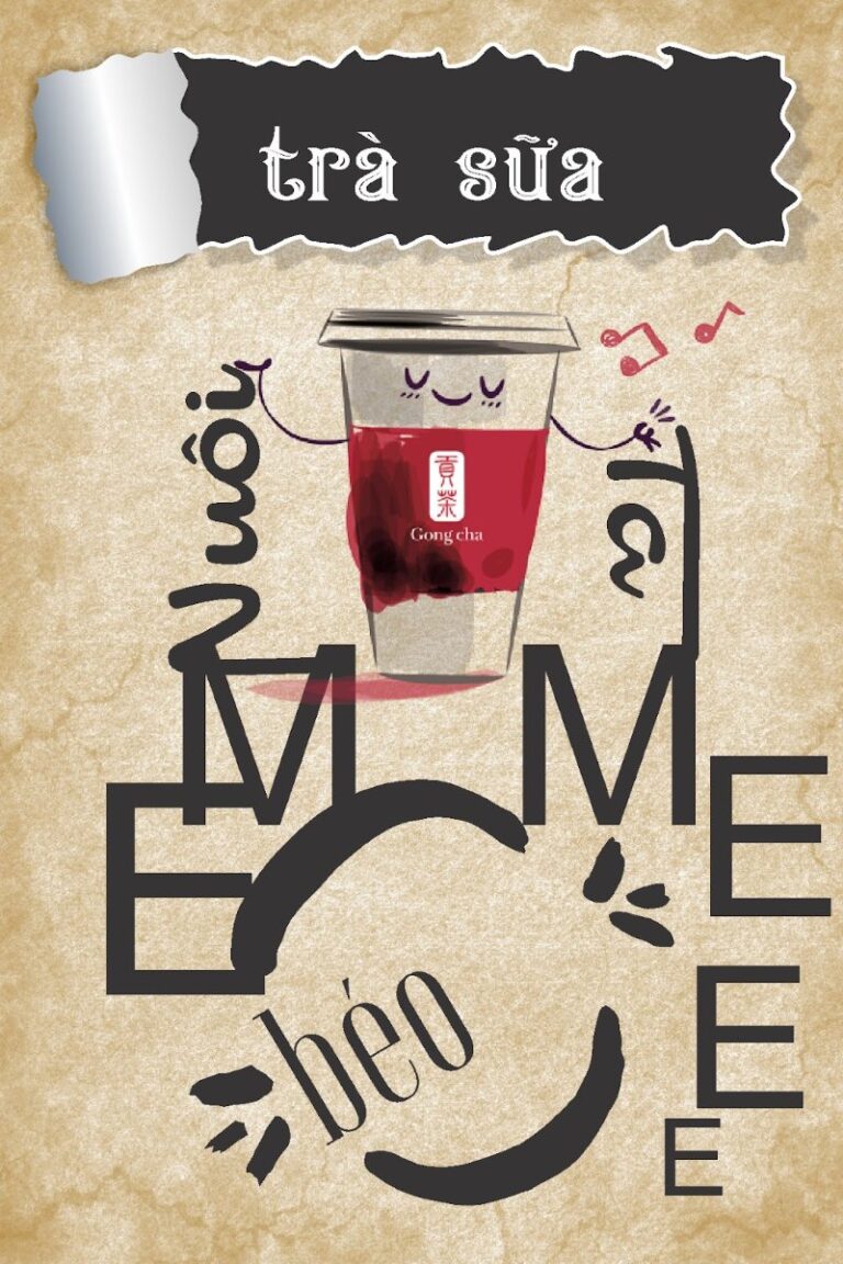 Tranh động lực trà sữa vui nhộn