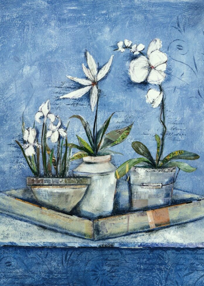 Tranh hoa lan trắng đẹp