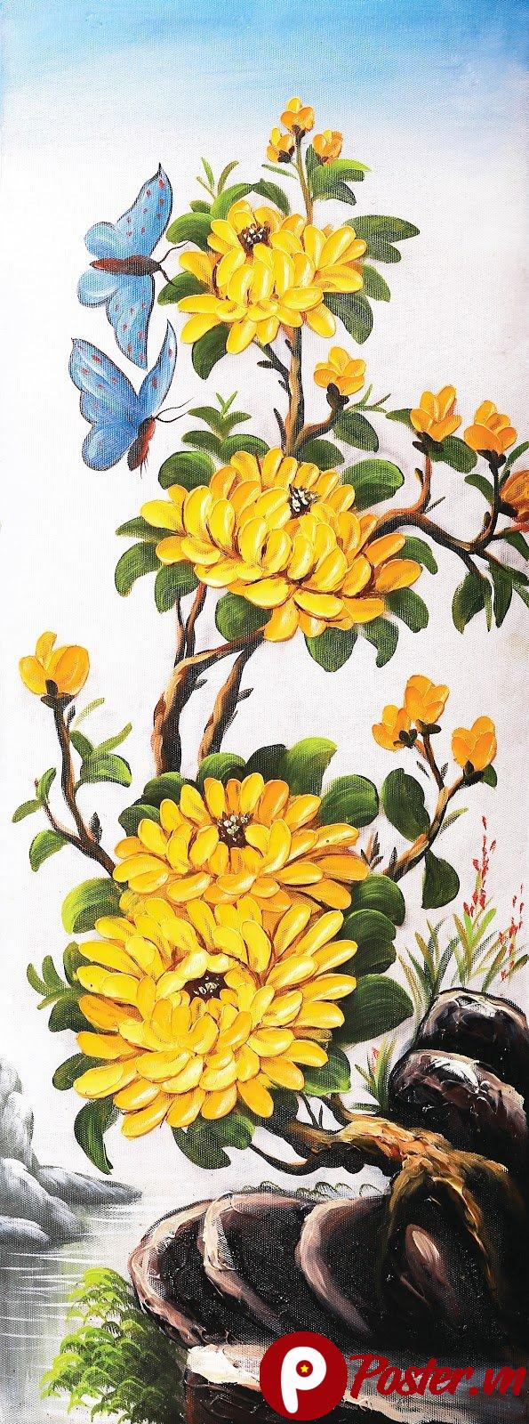 Tranh Hoa Mai Vàng Nghệ Thuật Đẹp