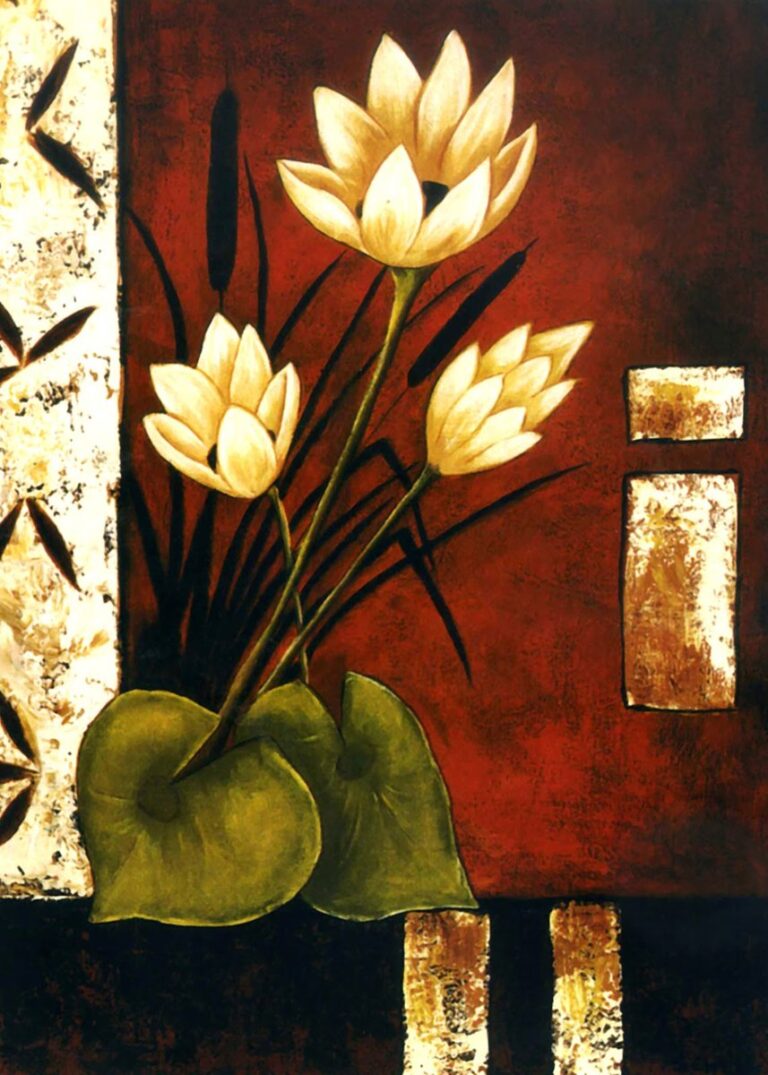 Tranh hoa sen trừu tượng