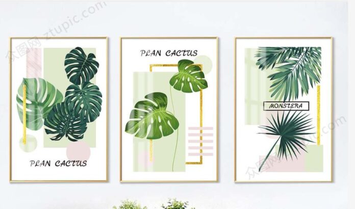 Tranh lá cây nhiệt đới trang trí