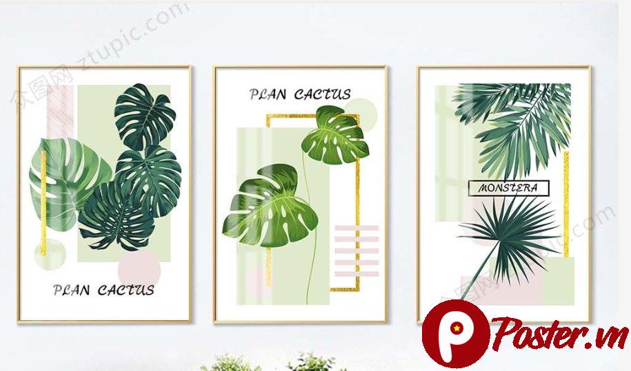 Tranh lá cây nhiệt đới trang trí