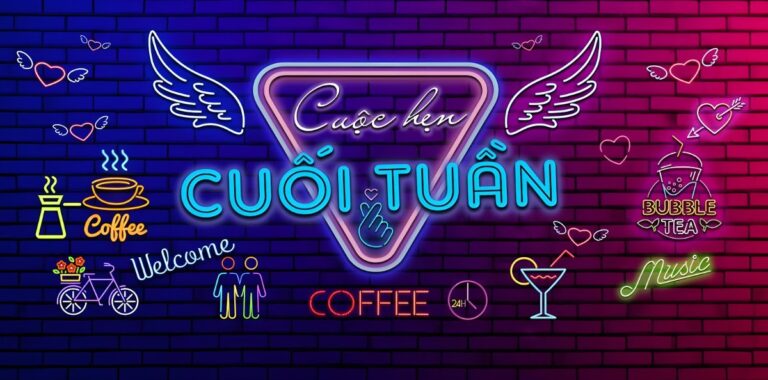 Tranh neon quán cafe trà sữa