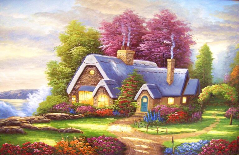 Tranh ngôi nhà cổ tích 090TCA