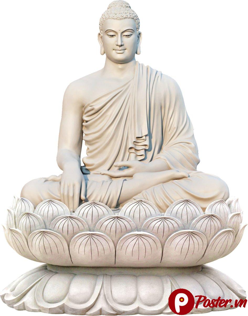 Tượng Phật ngồi trên đài sen