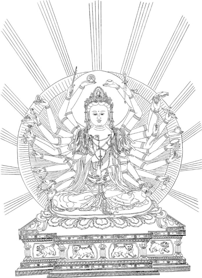 Tranh Phật Quan Âm nghìn mắt nghìn tay