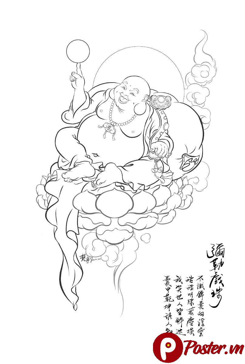 Tranh Phật Di Lặc chất lượng cao