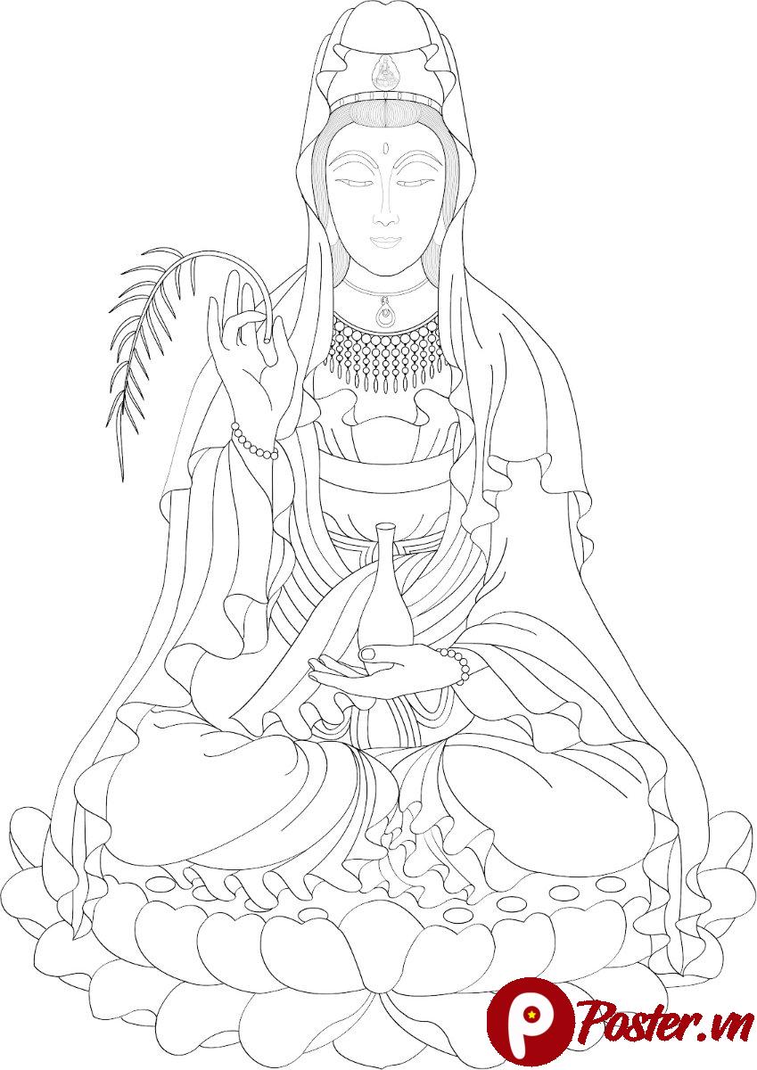 Tranh Phật Quan Âm chất lượng cao