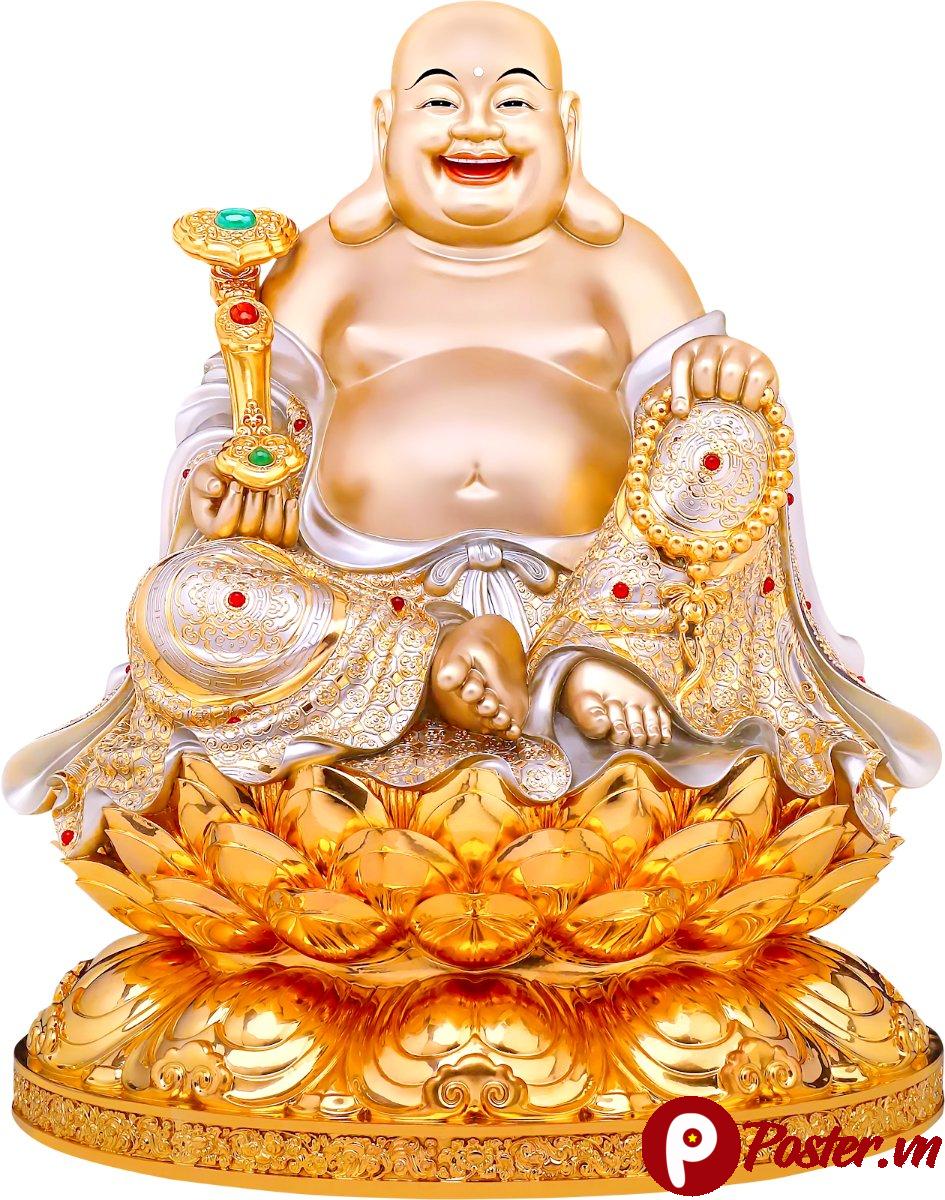 Tranh Phật Di Lặc Vector Vàng