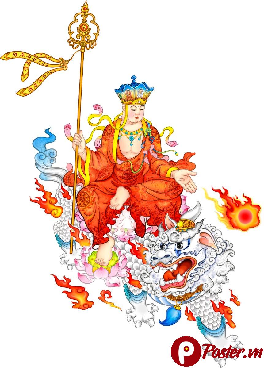 Tranh Phật Giáo Địa Tạng Vương Bồ Tát - Chi tiết 4