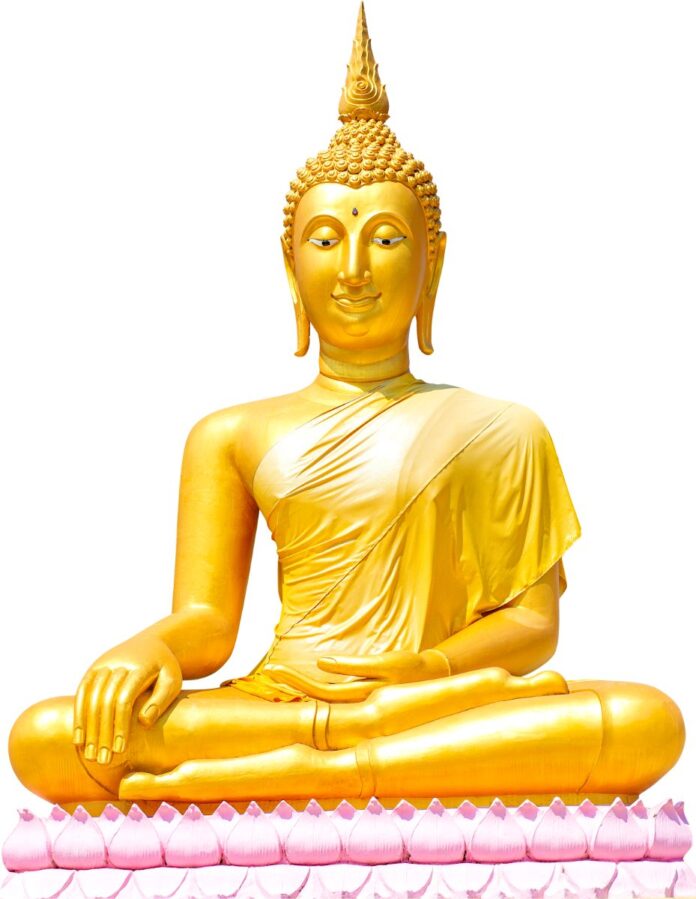 Tượng Phật vàng ngồi thiền