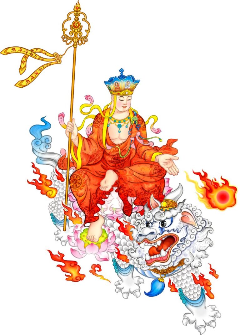 Tranh Phật giáo Văn Thù Bồ Tát