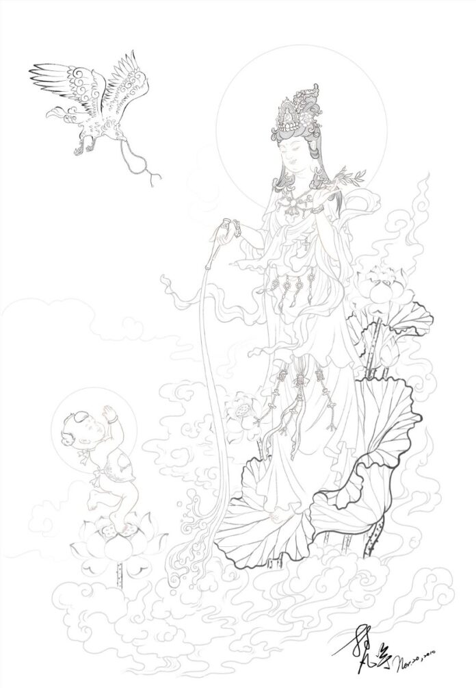 Tranh Phật Quan Âm chất lượng cao