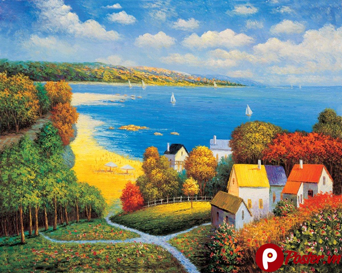 Tranh phong cảnh biển làng quê